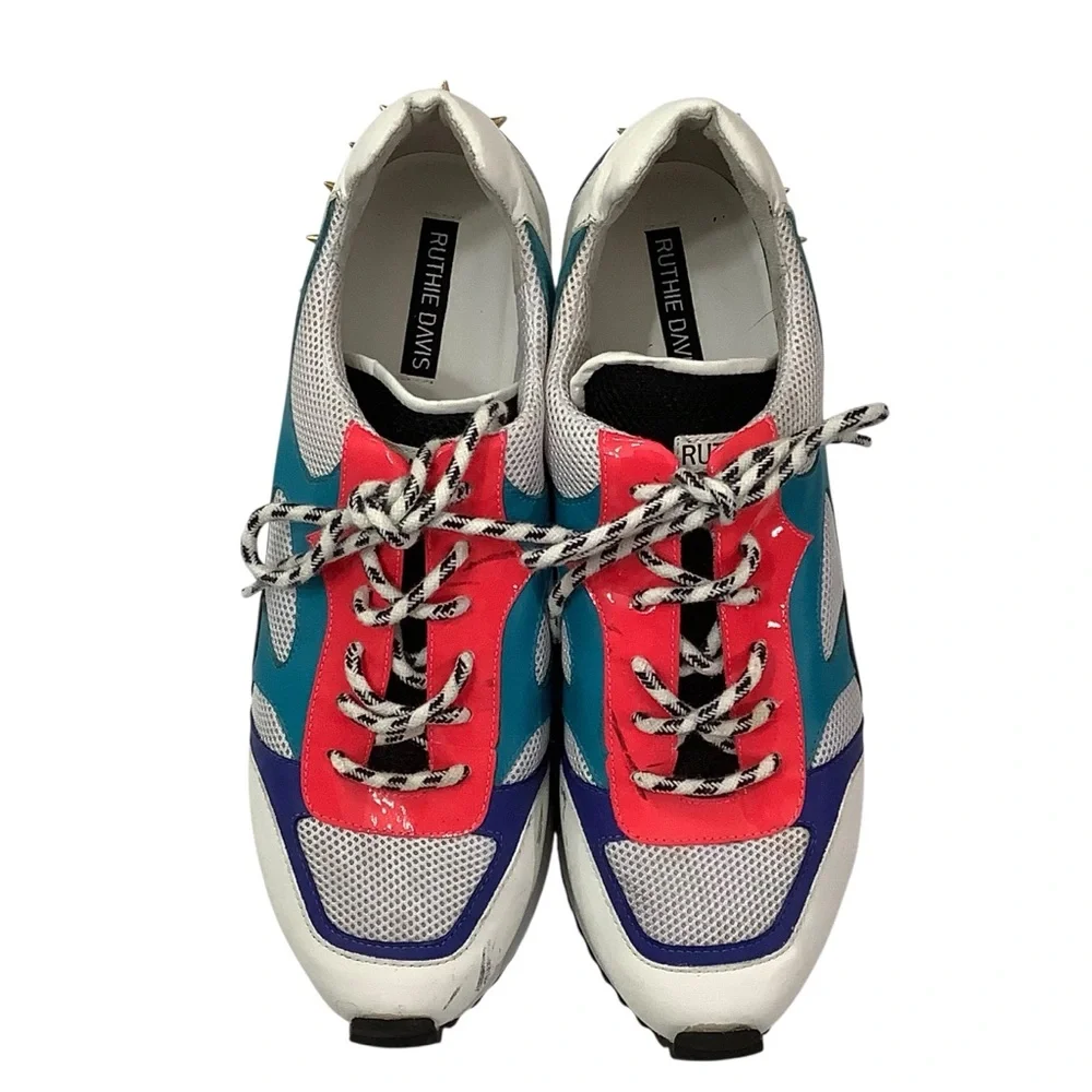Ruthie Davis Amelia Colorful Platform Low-Top Sneakers